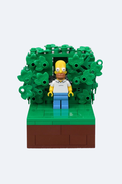 Buildable Homer in the Bushes Display Set